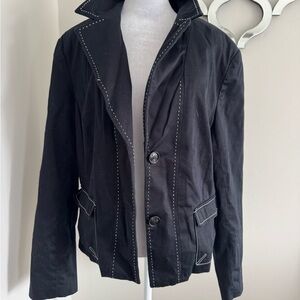 Worthington Black Jacket with White Topstitching